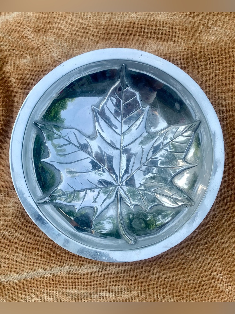 Vintage Mariposa  Brillante Maple Leaf Silver Serving  Bowl